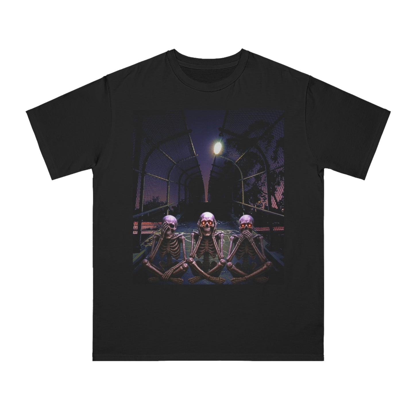 Skeleton Vibes Organic T-Shirt, Unisex Classic Tee, Halloween Shirt, Gothic Clothing, Spooky Graphic Top
