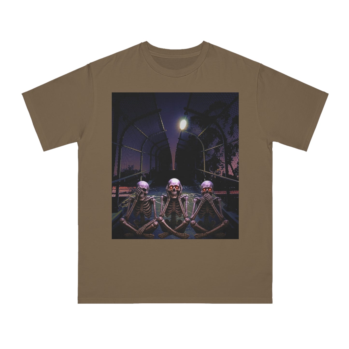 Skeleton Vibes Organic T-Shirt, Unisex Classic Tee, Halloween Shirt, Gothic Clothing, Spooky Graphic Top