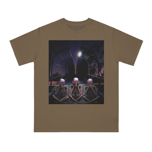 Skeleton Vibes Organic T-Shirt, Unisex Classic Tee, Halloween Shirt, Gothic Clothing, Spooky Graphic Top