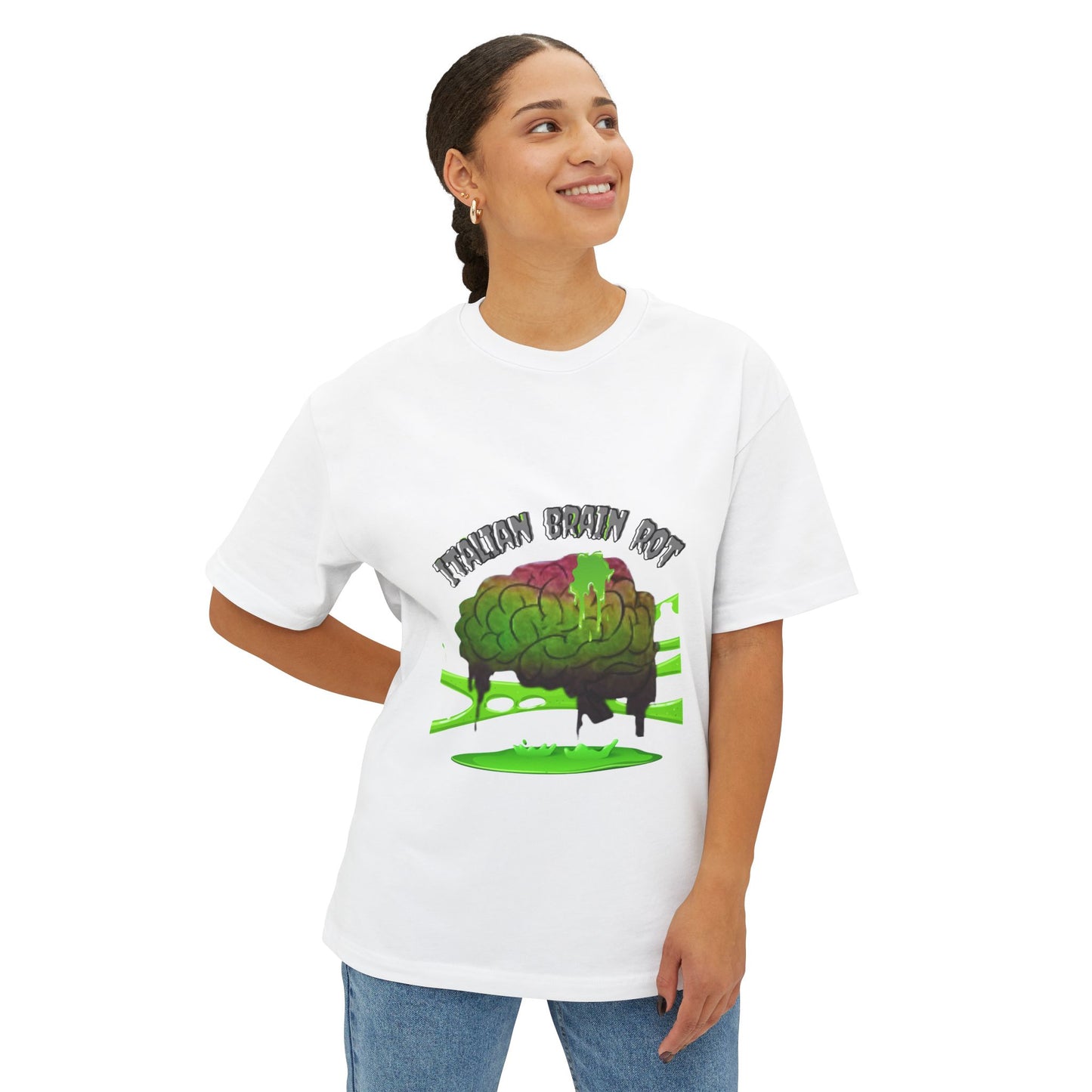 Italian Brain Rot Unisex Oversized Tee, Funny Graphic Tee, Casual Wear, Gifts for Friends, Quirky Style