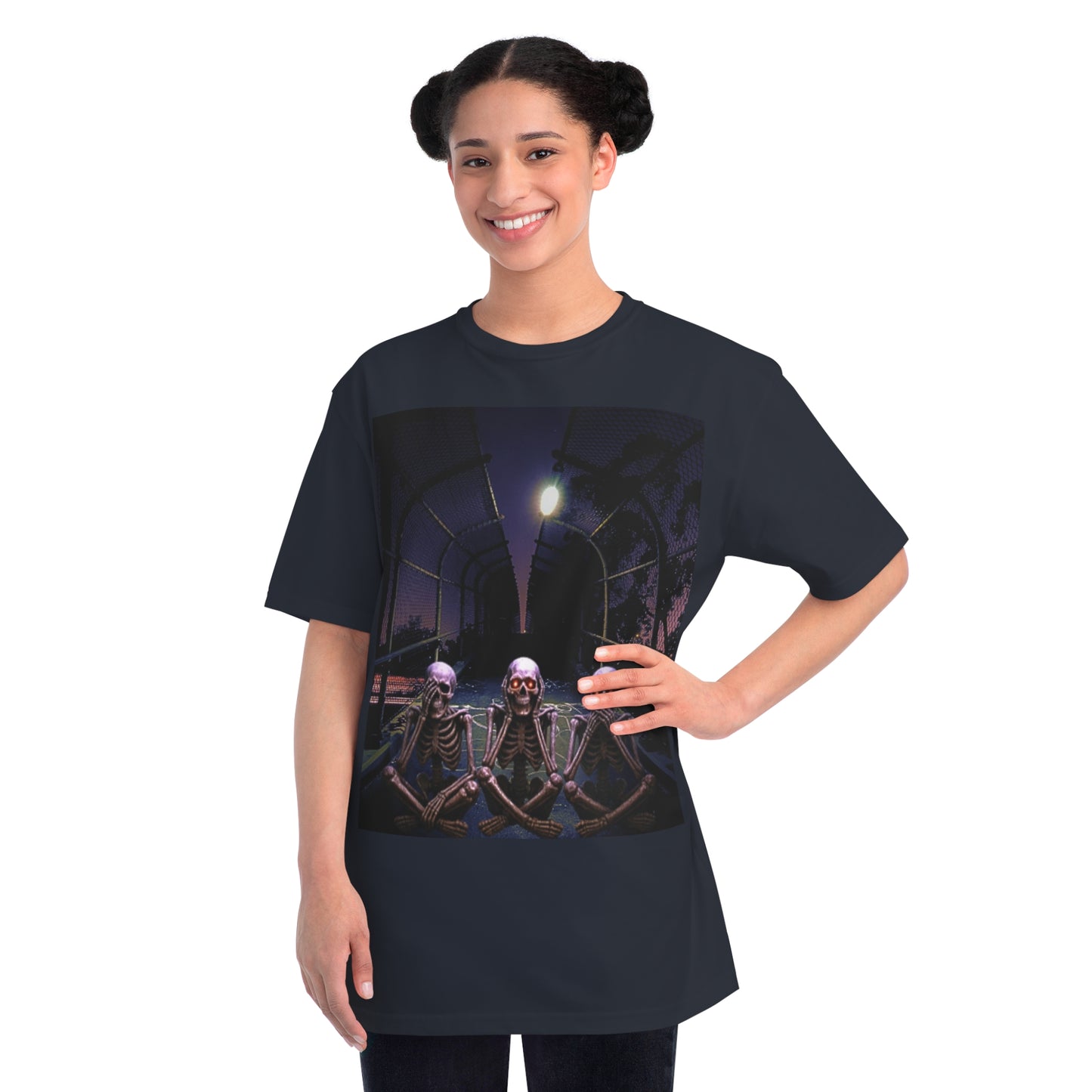 Skeleton Vibes Organic T-Shirt, Unisex Classic Tee, Halloween Shirt, Gothic Clothing, Spooky Graphic Top