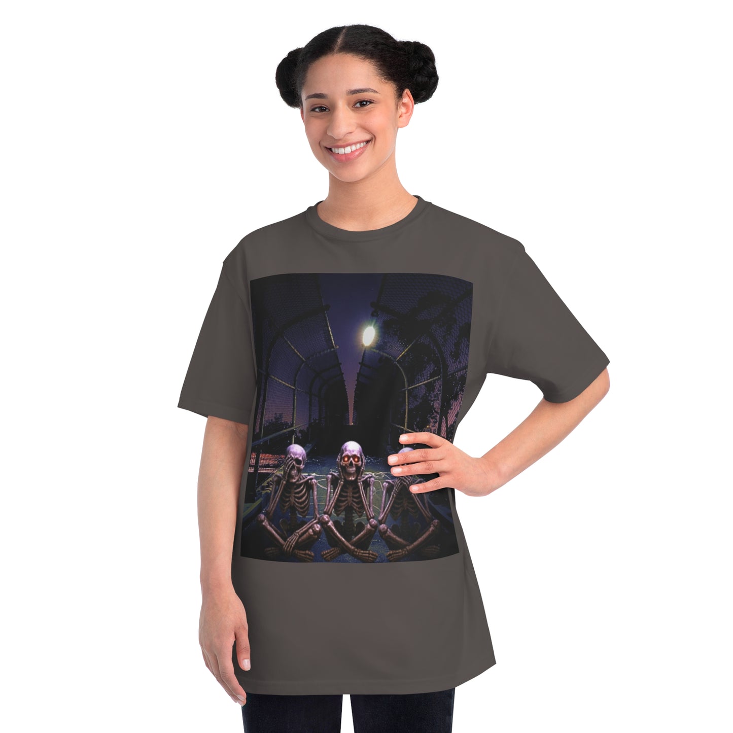 Skeleton Vibes Organic T-Shirt, Unisex Classic Tee, Halloween Shirt, Gothic Clothing, Spooky Graphic Top