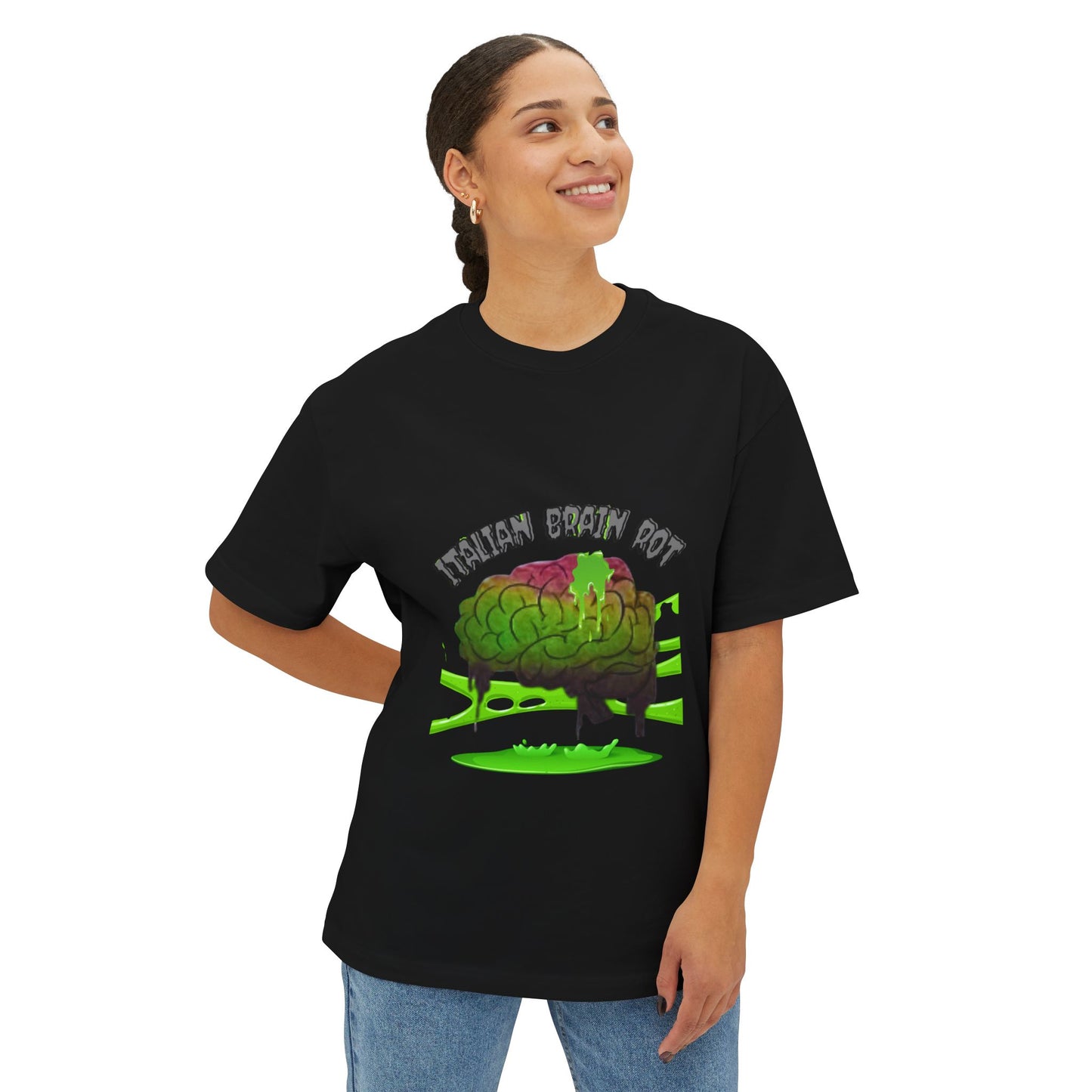 Italian Brain Rot Unisex Oversized Tee, Funny Graphic Tee, Casual Wear, Gifts for Friends, Quirky Style