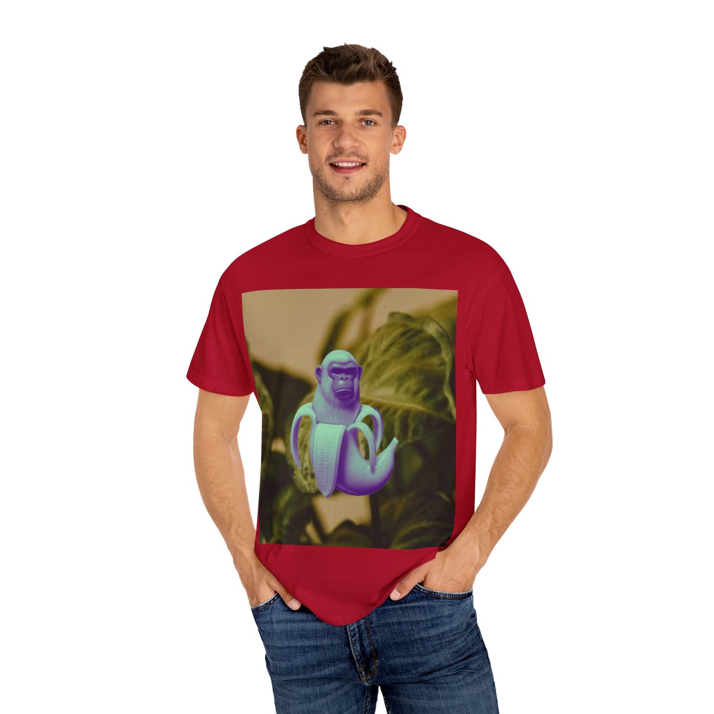 Chimpanzini Bananini T-Shirt, Unisex Garment-Dyed Tee, Fun Gift for Animal Lovers, Casual Style for Every Occasion, Unique Graphic Tee