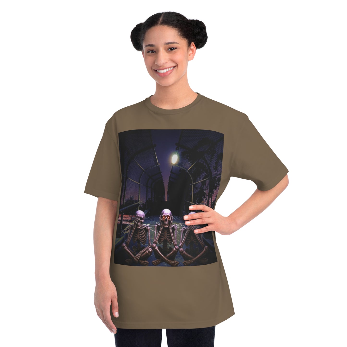 Skeleton Vibes Organic T-Shirt, Unisex Classic Tee, Halloween Shirt, Gothic Clothing, Spooky Graphic Top