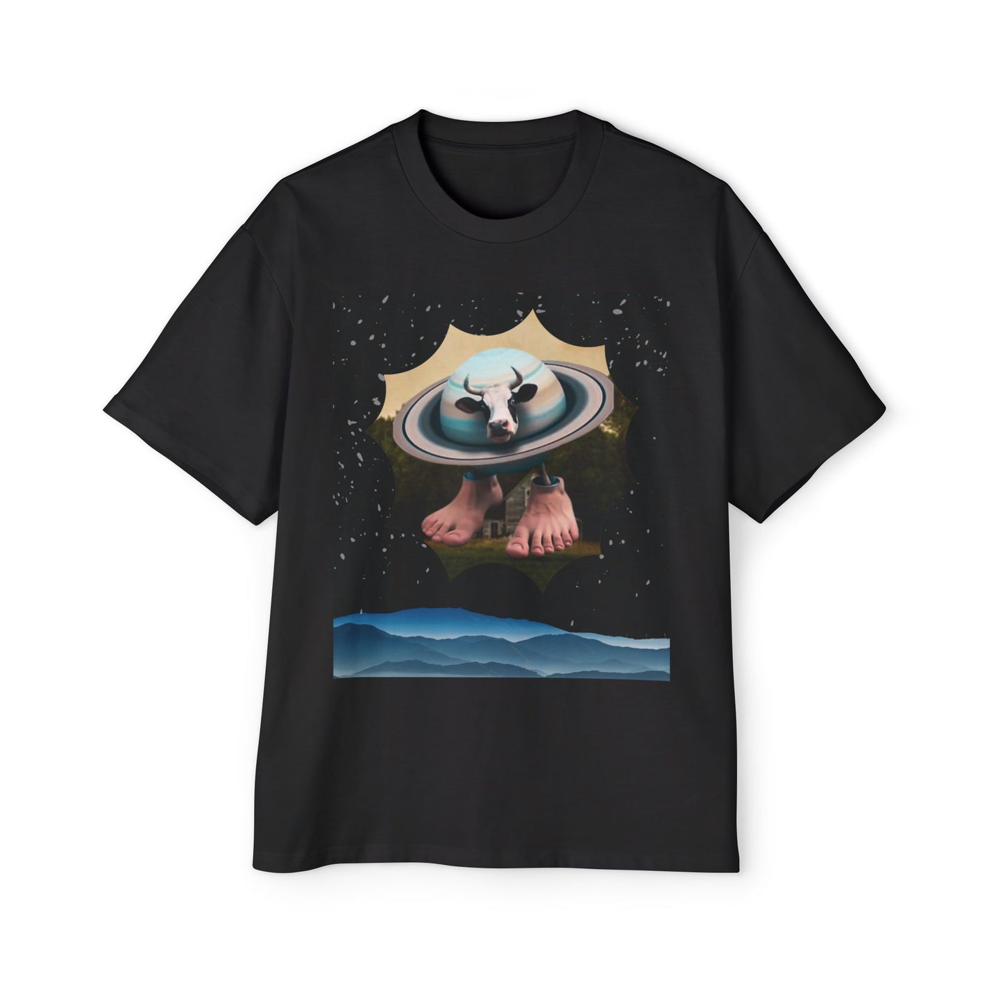 La Vaca Saturno Saturnita Space Vibes Men's Oversized Tee, Graphic Tee, Casual Wear, Unique Gift, Festival Fashion, Comfortable Street Style