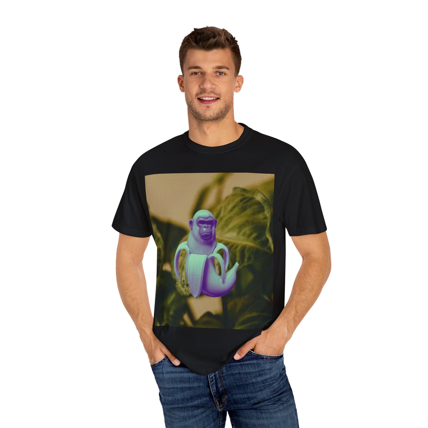 Chimpanzini Bananini T-Shirt, Unisex Garment-Dyed Tee, Fun Gift for Animal Lovers, Casual Style for Every Occasion, Unique Graphic Tee