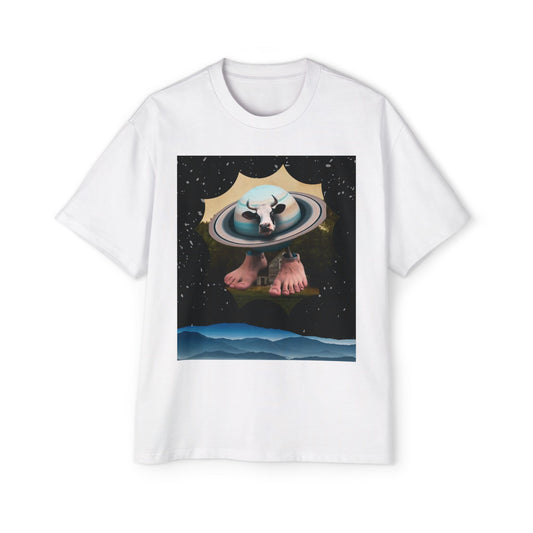 La Vacca Saturno Saturnita Men's Oversized Tee, Casual Wear, Unique Gift, Festival Fashion, Comfortable Street Style