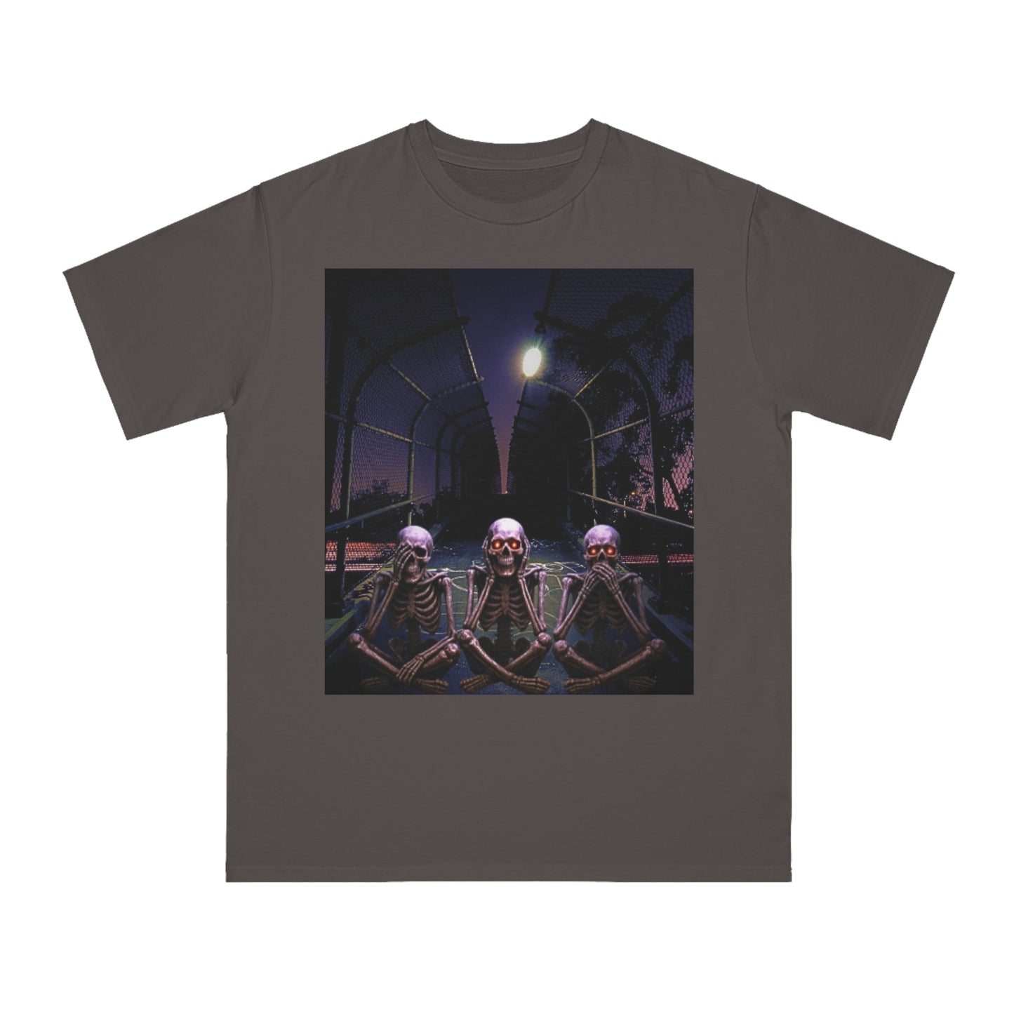 Skeleton Vibes Organic T-Shirt, Unisex Classic Tee, Halloween Shirt, Gothic Clothing, Spooky Graphic Top