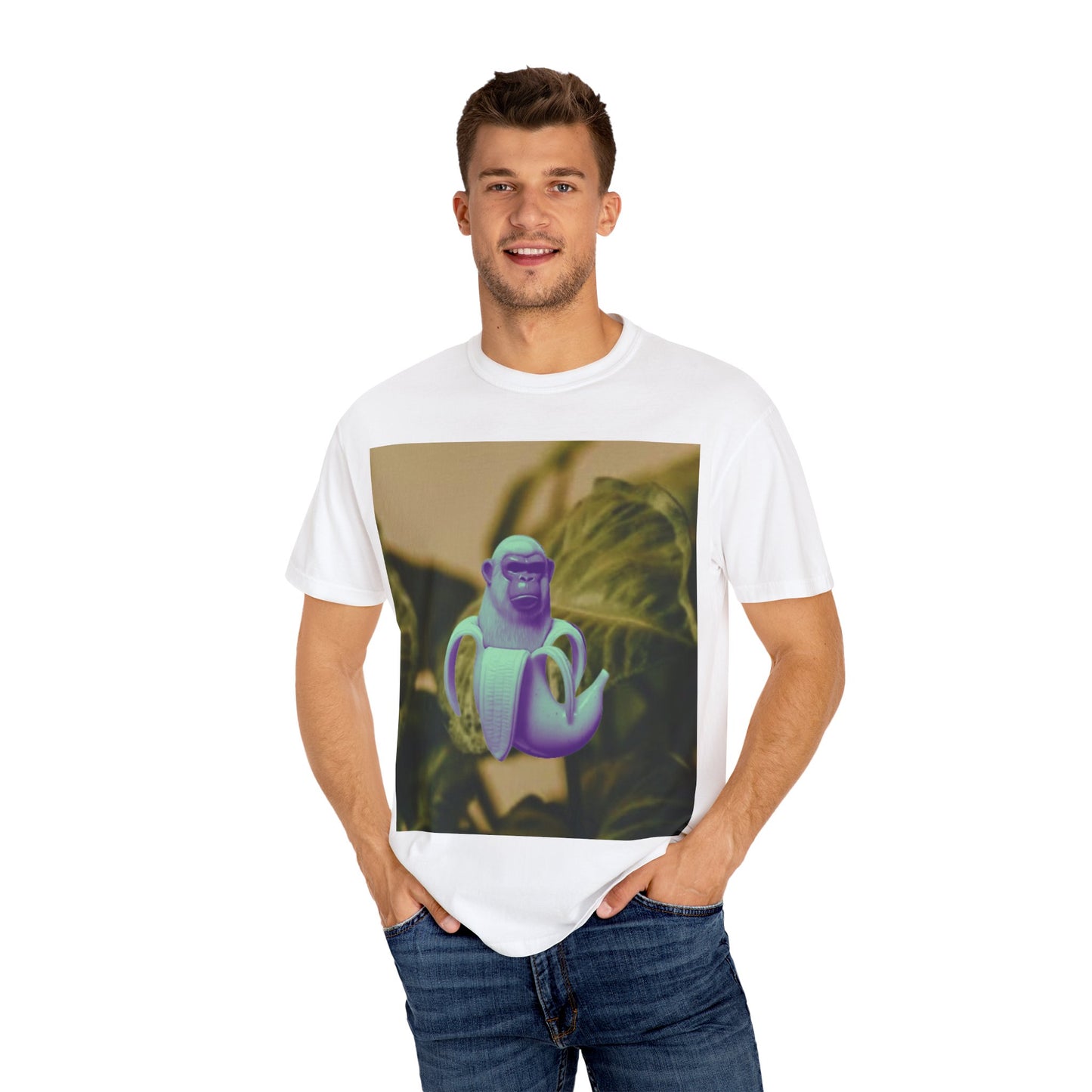 Chimpanzini Bananini T-Shirt, Unisex Garment-Dyed Tee, Fun Gift for Animal Lovers, Casual Style for Every Occasion, Unique Graphic Tee