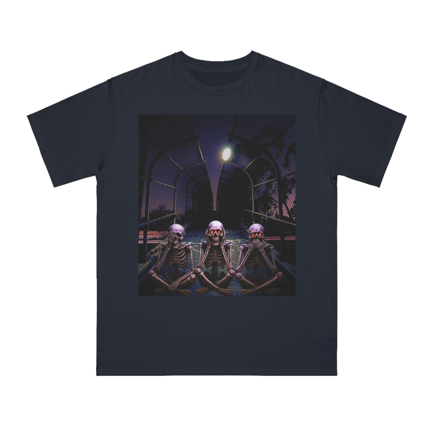 Skeleton Vibes Organic T-Shirt, Unisex Classic Tee, Halloween Shirt, Gothic Clothing, Spooky Graphic Top