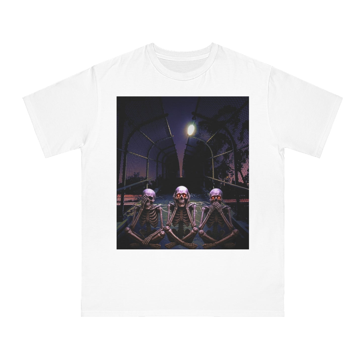 Skeleton Vibes Organic T-Shirt, Unisex Classic Tee, Halloween Shirt, Gothic Clothing, Spooky Graphic Top