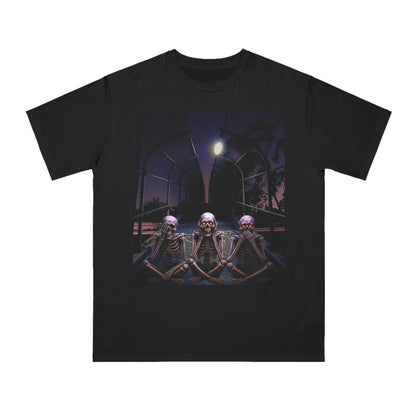 Skeleton Vibes Organic T-Shirt, Unisex Classic Tee, Halloween Shirt, Gothic Clothing, Spooky Graphic Top