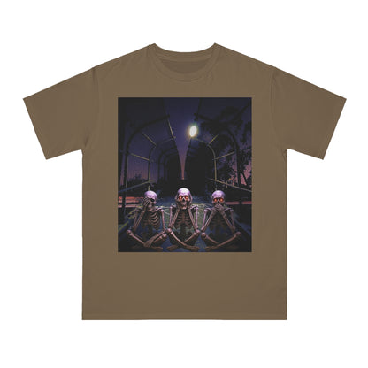 Skeleton Vibes Organic T-Shirt, Unisex Classic Tee, Halloween Shirt, Gothic Clothing, Spooky Graphic Top