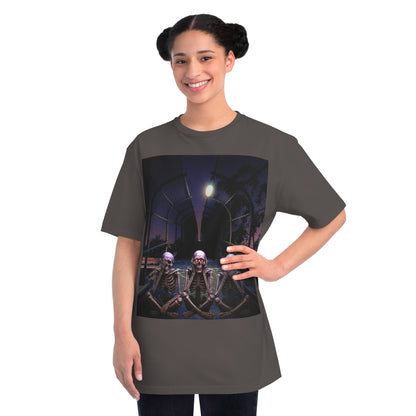Skeleton Vibes Organic T-Shirt, Unisex Classic Tee, Halloween Shirt, Gothic Clothing, Spooky Graphic Top