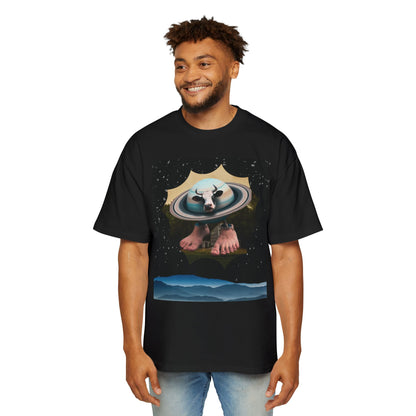 La Vaca Saturno Saturnita Space Vibes Men's Oversized Tee, Graphic Tee, Casual Wear, Unique Gift, Festival Fashion, Comfortable Street Style