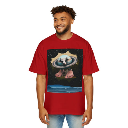 La Vaca Saturno Saturnita Space Vibes Men's Oversized Tee, Graphic Tee, Casual Wear, Unique Gift, Festival Fashion, Comfortable Street Style