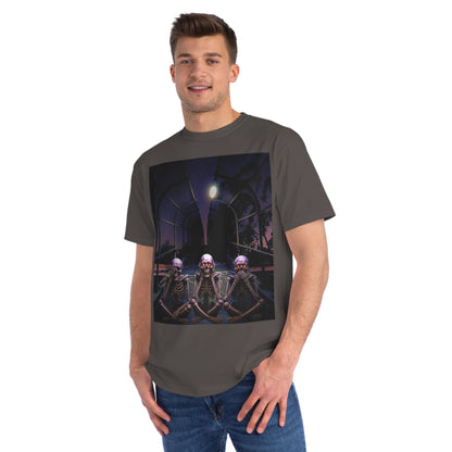 Skeleton Vibes Organic T-Shirt, Unisex Classic Tee, Halloween Shirt, Gothic Clothing, Spooky Graphic Top