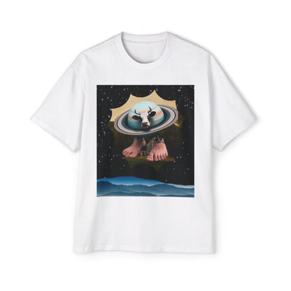 La Vaca Saturno Saturnita Space Vibes Men's Oversized Tee, Graphic Tee, Casual Wear, Unique Gift, Festival Fashion, Comfortable Street Style