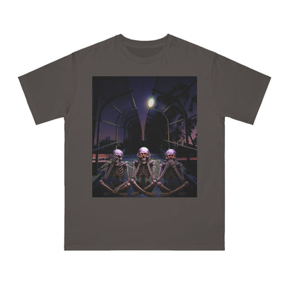 Skeleton Vibes Organic T-Shirt, Unisex Classic Tee, Halloween Shirt, Gothic Clothing, Spooky Graphic Top