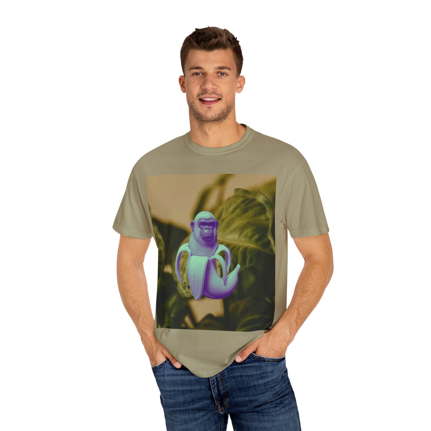 Chimpanzini Bananini T-Shirt, Unisex Garment-Dyed Tee, Fun Gift for Animal Lovers, Casual Style for Every Occasion, Unique Graphic Tee