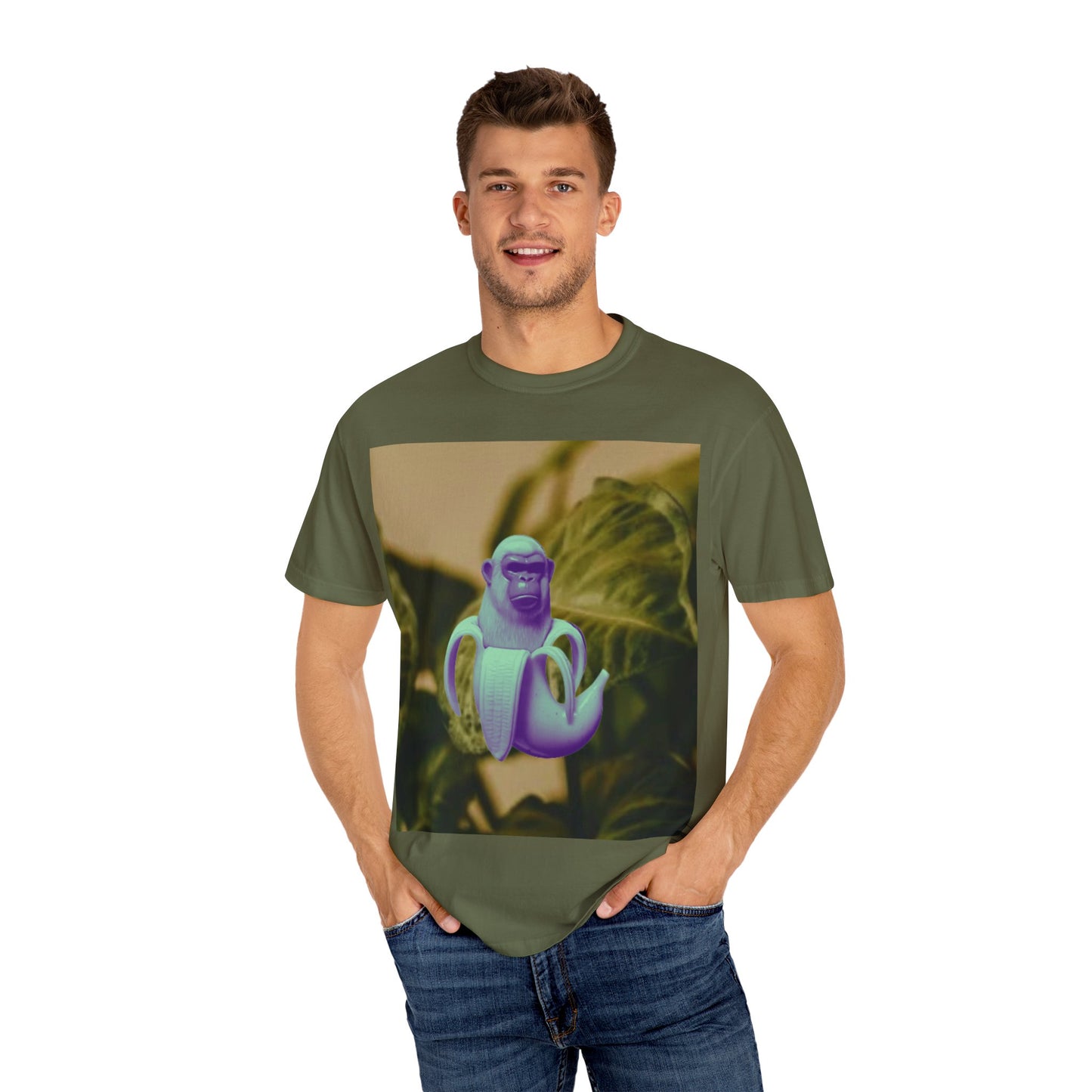 Chimpanzini Bananini T-Shirt, Unisex Garment-Dyed Tee, Fun Gift for Animal Lovers, Casual Style for Every Occasion, Unique Graphic Tee