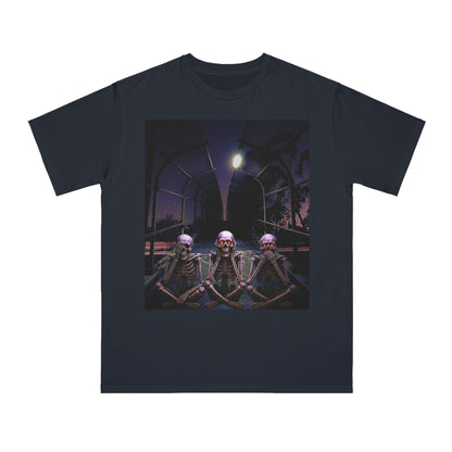 Skeleton Vibes Organic T-Shirt, Unisex Classic Tee, Halloween Shirt, Gothic Clothing, Spooky Graphic Top