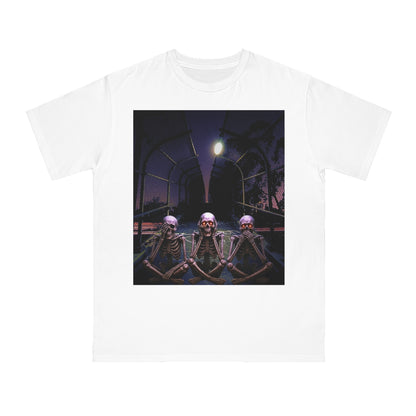 Skeleton Vibes Organic T-Shirt, Unisex Classic Tee, Halloween Shirt, Gothic Clothing, Spooky Graphic Top